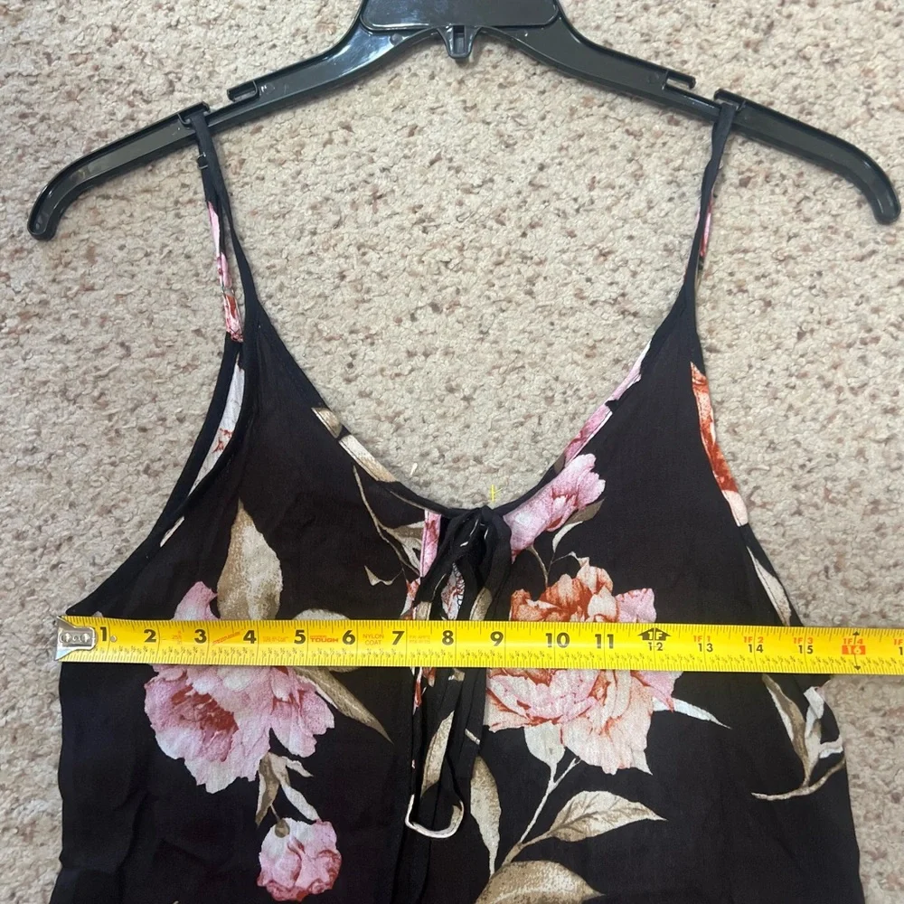 Audrey 1+3 Black floral Wide Leg Jumpsuit Boho Resort Chic small